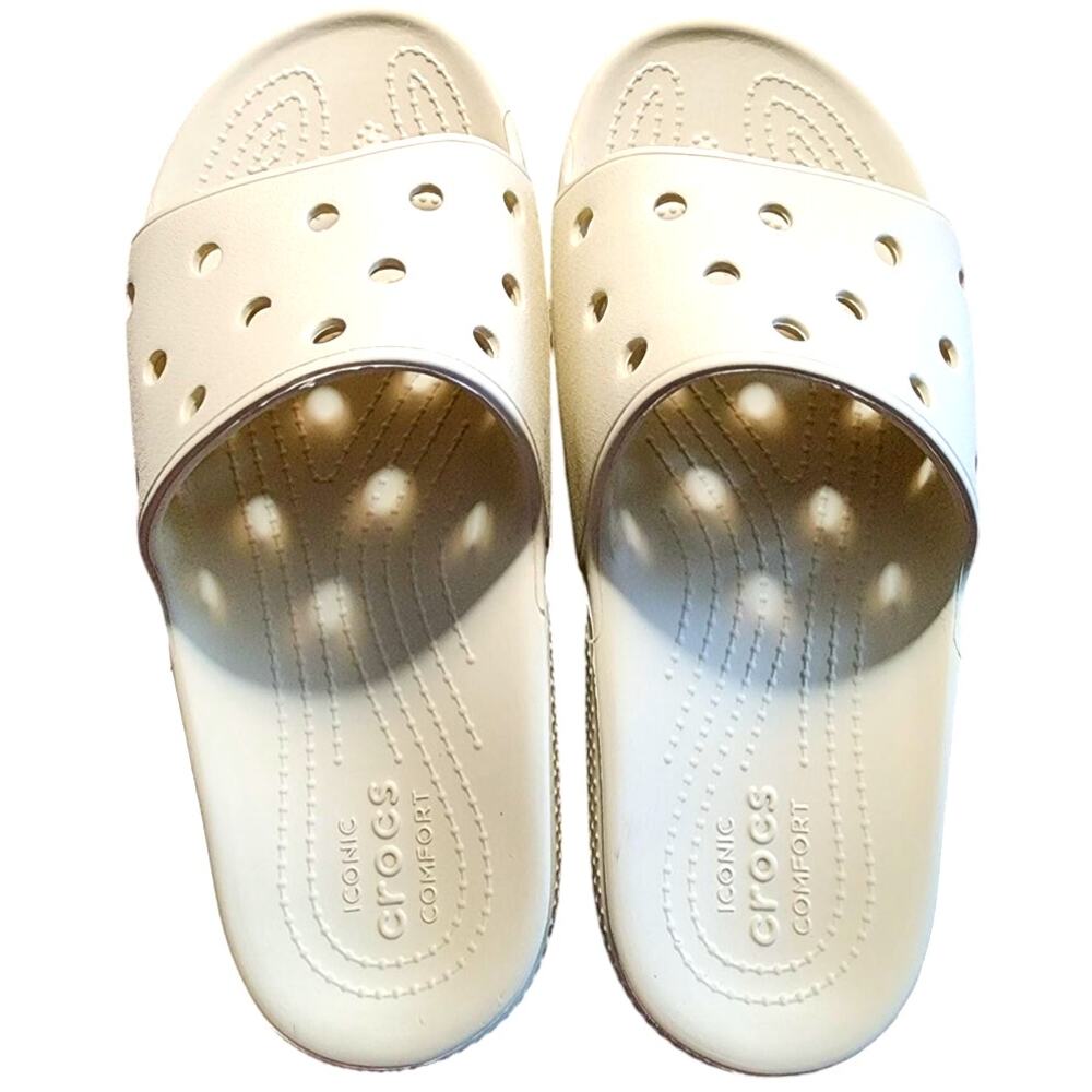 Crocs Slip On Unisex Cream Clogs Slides Size M6 W8